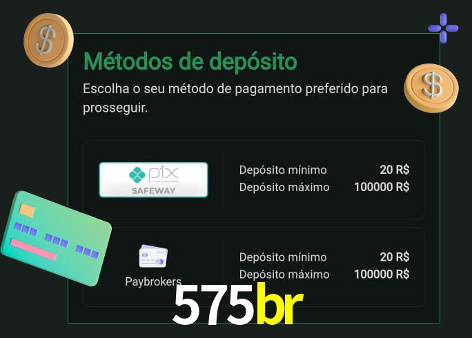 O cassino 575br oferece uma grande variedade de métodos de pagamento